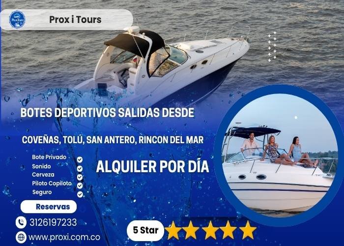 Bote Deportivo 30 Personas (Coveñas-Tolu-San Antero, Rincón del Mar)